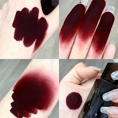 口棕唇釉829车厘子恶女色欧美哑光血浆红暗黑暗红棕色826酵素口红