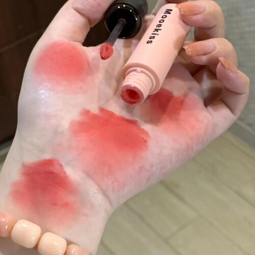 甜甜的妹宝色~木柯诗唇泥V07白桃清酒韩系元气西柚蜜桃色哑光口红