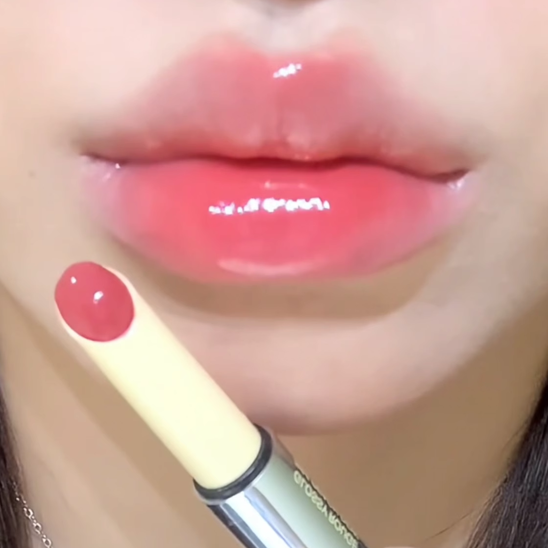 嫩门！淡颜韩系白开水~酵色固体唇蜜564水蜜桃粉色嫩妹色水光口红
