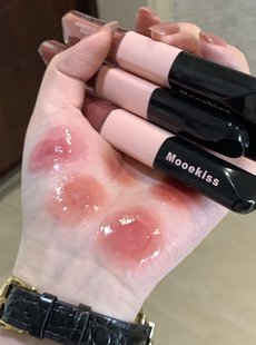 好乖好纯的妹宝色!木柯诗双头唇釉镜面水光口红D08低饱和白桃乌龙