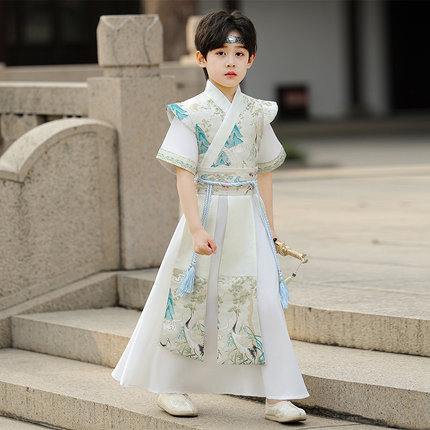 男童汉服夏季2026新款小男孩明制儿童古装短袖薄款国风帅气演出服