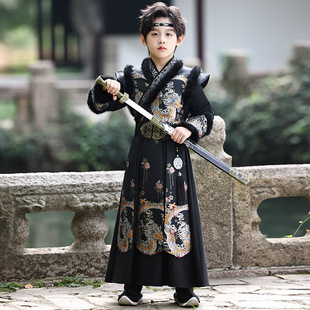 男童汉服秋冬2025新款小少爷唐装冬季男孩拜年服儿童古装冬装加厚