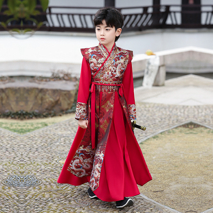 汉服男童2025新款夏季新中式儿童国风唐装男孩古装小少爷演出服夏