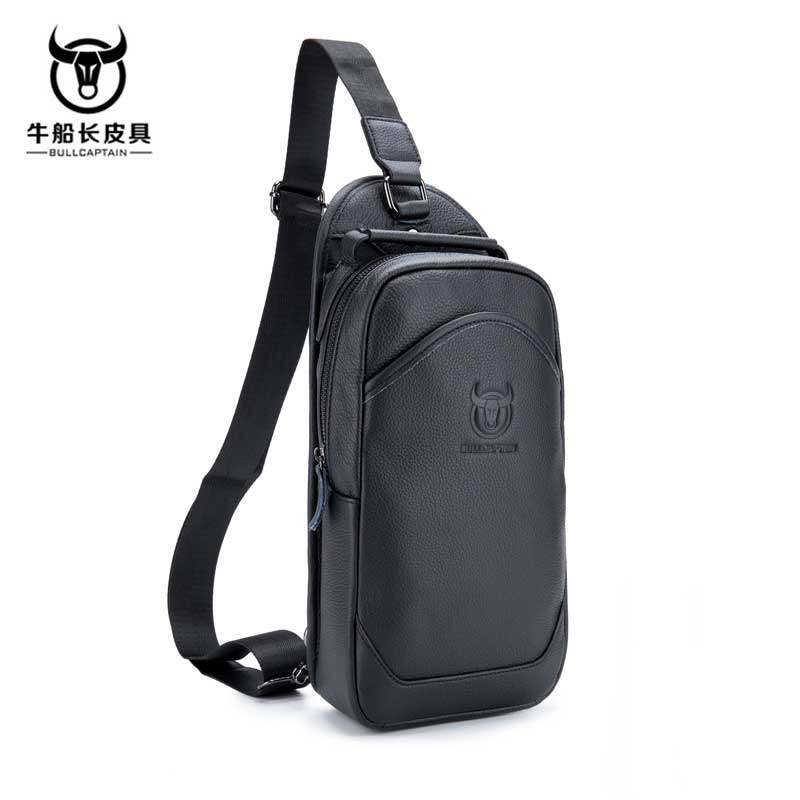 牛船长真皮男包大容量手提胸包牛皮单肩斜挎韩版潮流休闲运动背包
