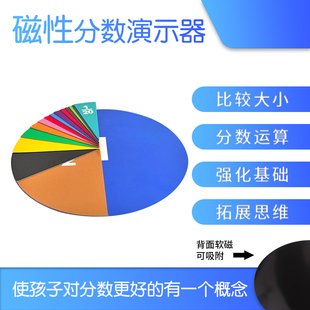 大号磁性分数问题演示器圆形分数块加减运算小学数学三五年级教具