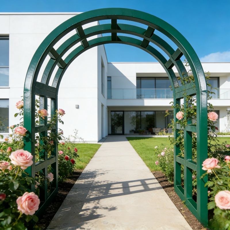 新款30mm方管铁艺拱门花架户外葡萄架庭院月季蔷薇绿植攀爬支架