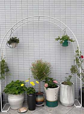 铁艺拱门花架户外庭院花园爬藤架子月季植物支撑杆阳台装饰弧形