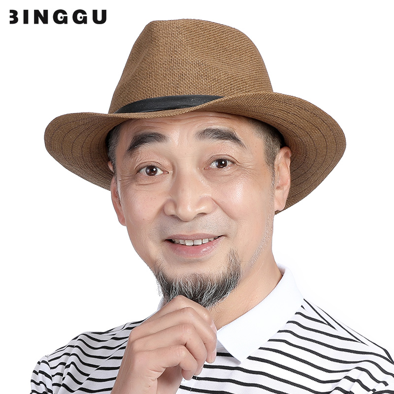 草帽子男士夏季户外工地遮阳帽夏天中老年人爸爸太阳帽防晒礼帽男