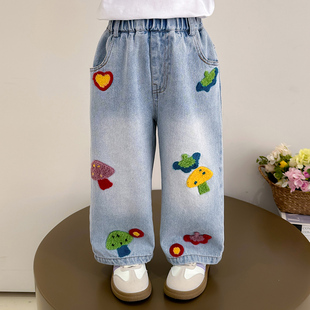 子女宝宝可爱直筒阔腿裤 女童牛仔裤 裤 超好看儿童春装 春秋2026新款
