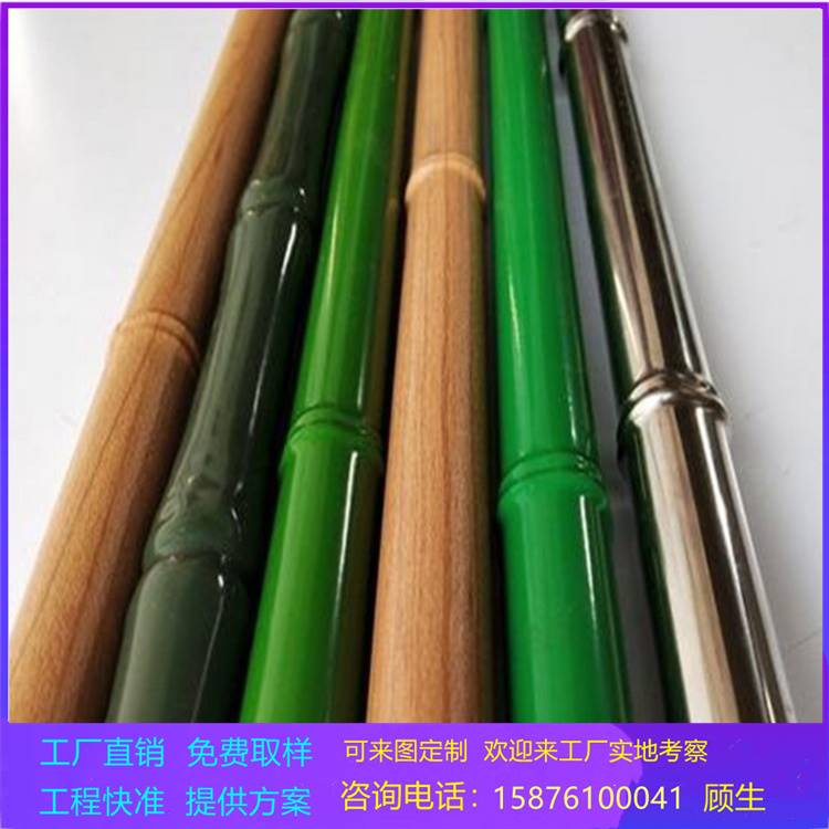 铝合金竹节木纹空心圆管新型天花吊顶材料仿竹管隔断装饰造型3003