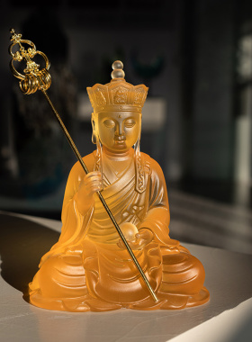 匠门琉璃地藏王菩萨佛像摆件