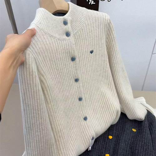 欧洲站2024秋冬款羊毛针织开衫女