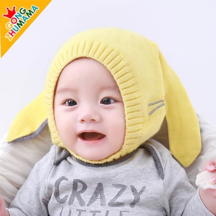 婴儿帽子女宝宝毛线帽0男3秋天4秋冬9可爱5冬天6冬季7冬8个月秋季