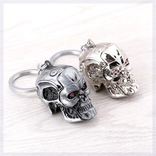 电影周边The Terminator终结者t800面具骷髅头合金立体钥匙扣挂件