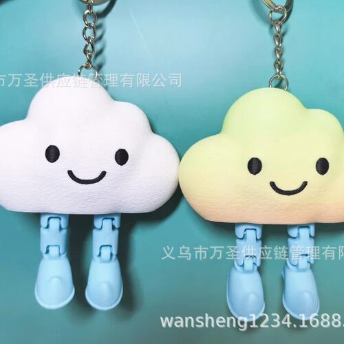 跨境 3D 打印 Keychain 云朵机器人羽毛球造型挂件DIY钥匙扣26831