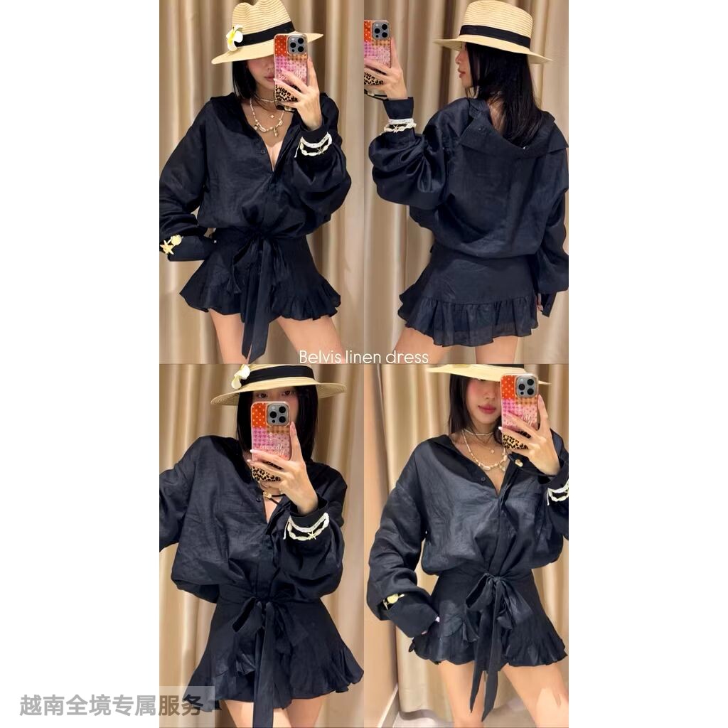 越在线越南小众vintagegout简约时尚百搭宽松休闲上衣蓬蓬裙套装