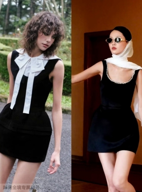 越在线越南小众ononmade蝴蝶结衬衫吊带裙套装/吊带露背连衣裙