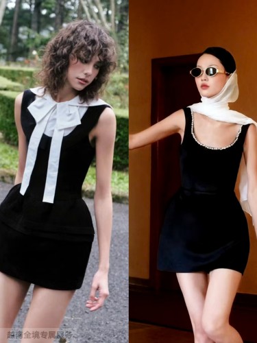 越在线越南小众ononmade蝴蝶结衬衫吊带裙套装/吊带露背连衣裙