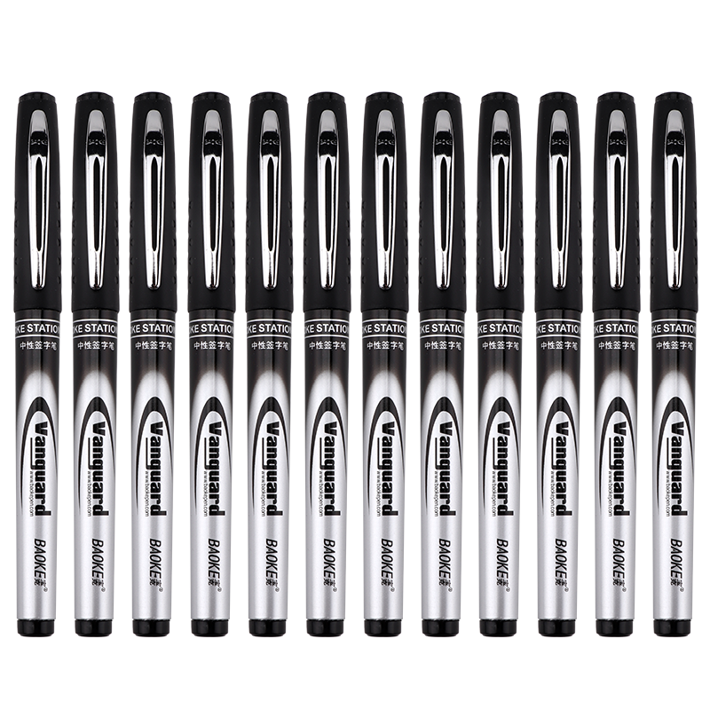 宝克PC958大容量中性笔0.7mm黑色学生用中性笔商务签字笔大容量中性笔练字笔考试笔子弹头粗字 12支