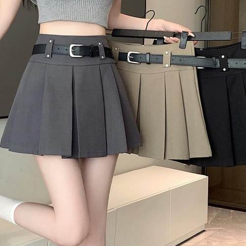 半身裙灰色百褶裙短裙女秋季