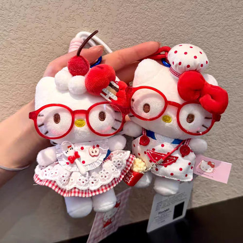 正版hellokitty包包挂件哈喽kitty猫毛绒公仔钥匙扣书包挂饰玩偶