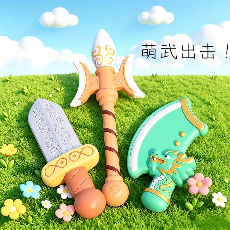 汉剑儿童玩具剑迷你宝刀软胶刀剑玩具模型幼儿园小孩玩具男孩宝剑图片