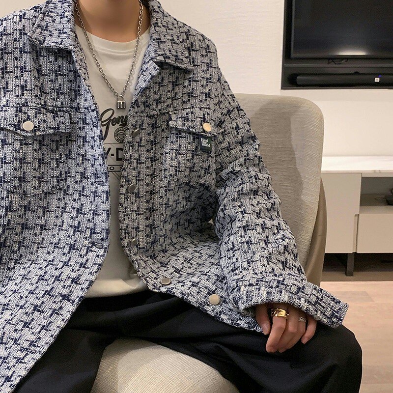 秋季ins加厚小香风男装外套大码夹克加肥加大码宽松胖子衣服,男装夹克,星座909-2（原星座717-2）