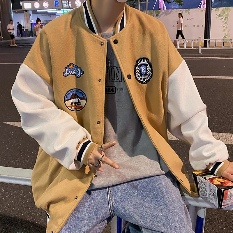 春装港风ins大码男装夹克外套加肥加大码宽松棒球衫6XL胖子衣服,男装夹克,星座909-2（原星座717-2）