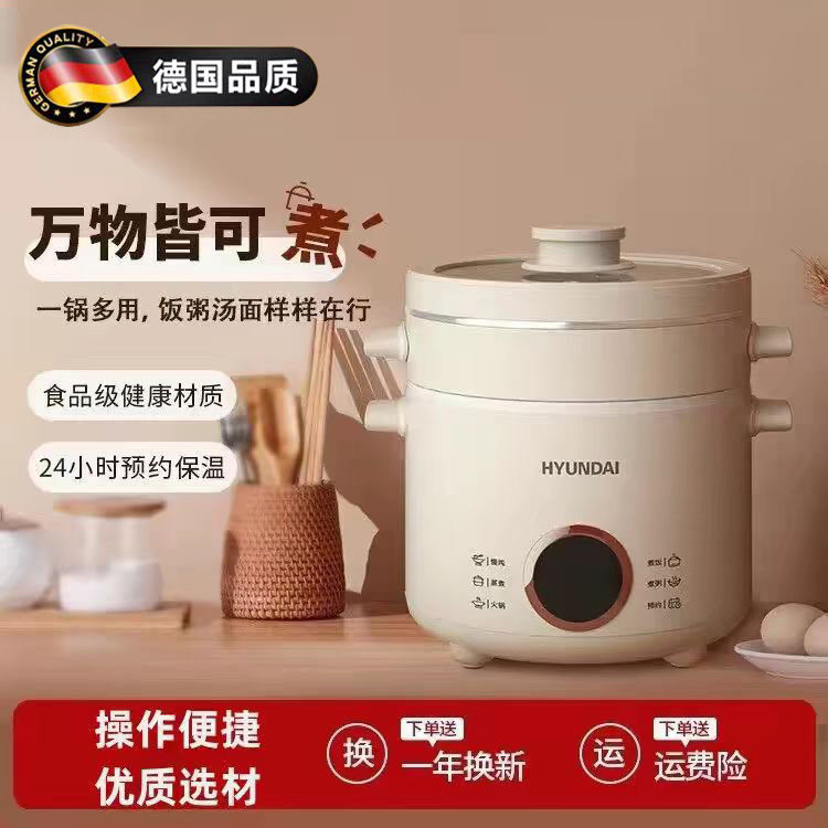德国轻奢电煮锅多功能蒸煮炖一体锅迷你电饭煲小型宿舍火锅可预约