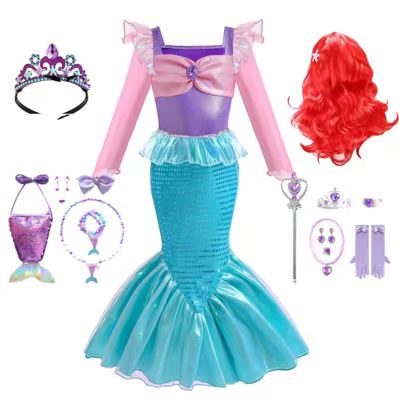 女童美人鱼公主裙仙女裙