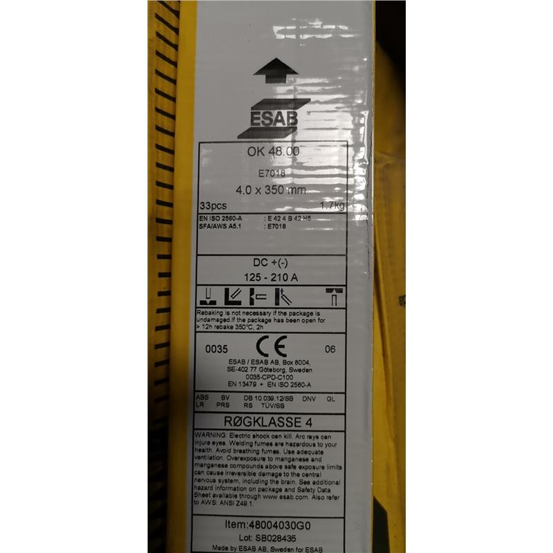 瑞典OK 48.00/OK 48.04/E7018/OK 48.08/E7018-G低合金钢焊条