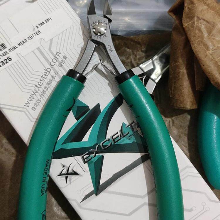 美国Excelta 7140E斜口钳半齐平剪切1.2mm线 7142E剪钳超平整切口