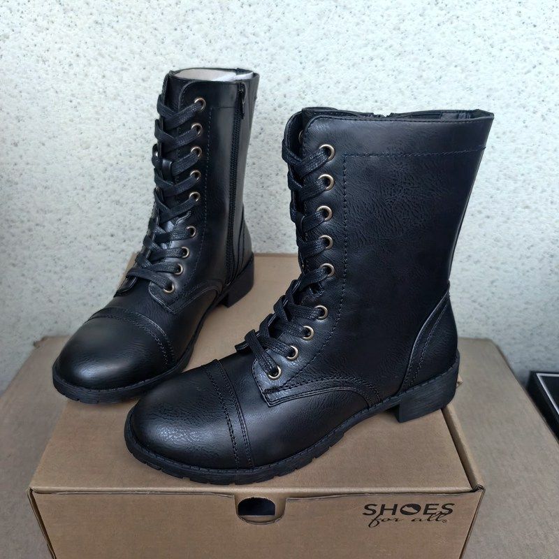 孤品出口外贸原单女短靴 9孔帅气系带低跟马丁靴骑士靴36-37码,女鞋,马丁靴,淘宝优惠券,粉丝福利购,淘宝优惠卷
