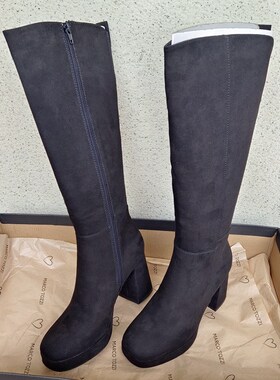 多款孤品出口德国MT外贸女长靴子 黑色粗高跟时装靴高筒靴37-40码