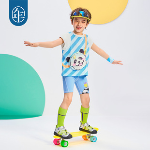 年衣童装短裤打底裤男女童夏季新款卡通凉感弹力瑜伽裤短款运动裤