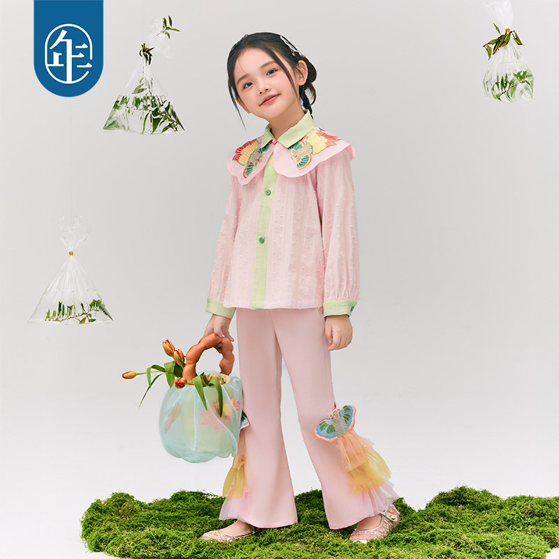 年衣童装女童衬衫春款长袖娃娃衫新中式复古儿童女孩上衣国风古风