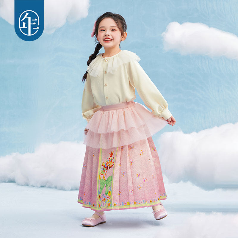 年衣童装女童马面裙半身裙春新款古装儿童汉服唐装中式公主裙子