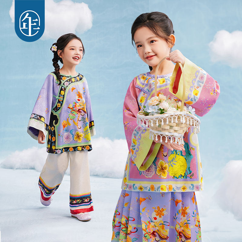 年衣童装女童新中式唐装外套秋春2025新款汉服儿童古装国风格格服