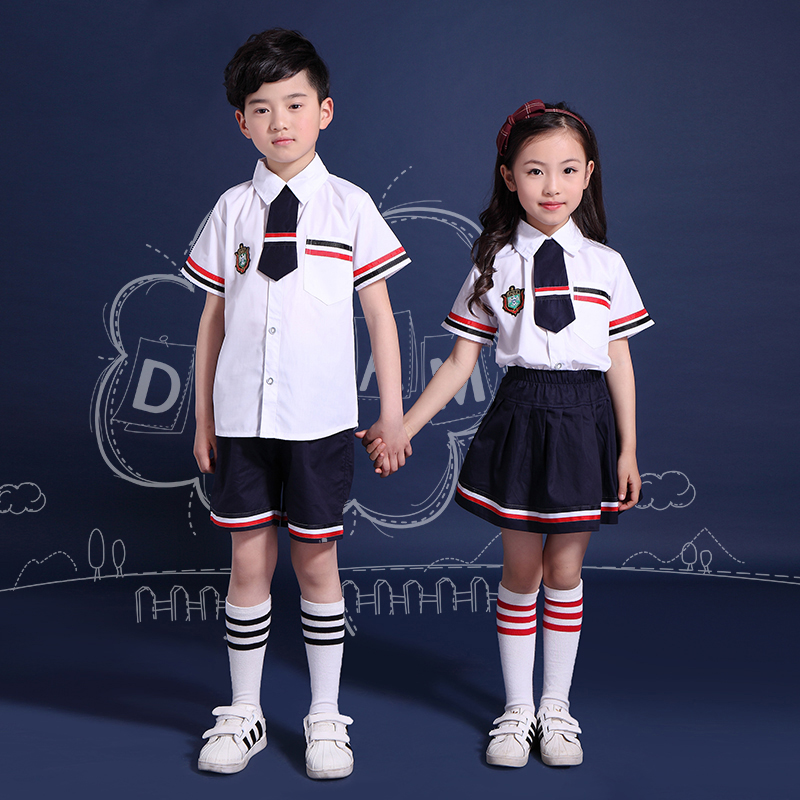 幼儿园园服夏季新款中小学生儿童校服男女童套装英伦风班服毕业照