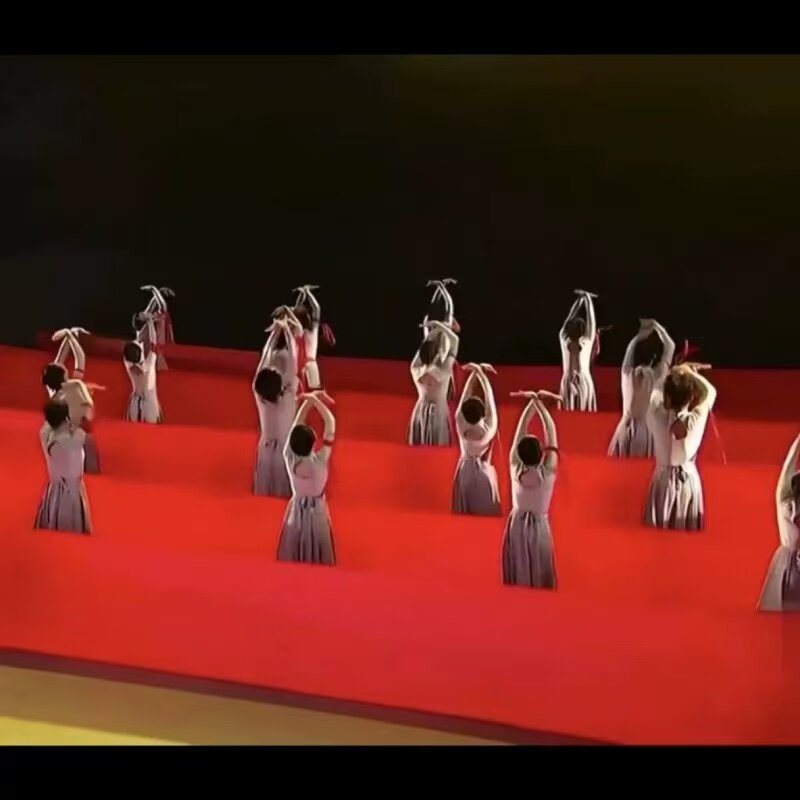 大型舞蹈红绸缎绸带彩带跳舞大红色绸布秧歌绸子表演道具