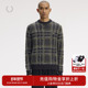 FRED 宽松圆领格子麦穗刺绣潮K1552 2025冬季 PERRY男士 休闲针织衫