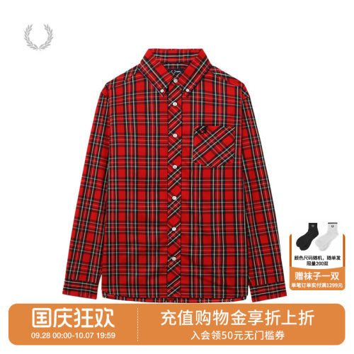 FREDPERRY格纹长袖衬衫