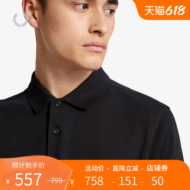 FRED PERRY男士POLO衫2023夏季休闲麦穗刺绣重磅短袖多彩T恤M6000