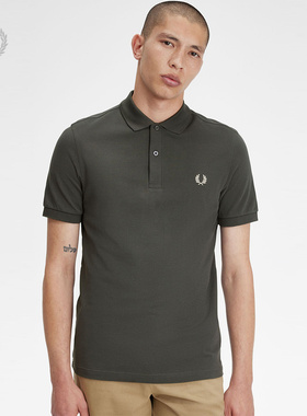 FRED PERRY男士POLO衫2025冬季新款休闲麦穗刺绣重磅短袖T恤M6000