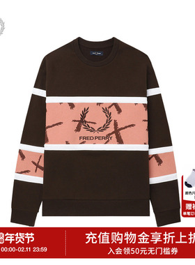 FRED PERRY.EXIT男士休闲卫衣2025冬季新款撞色麦穗刺绣潮M1178