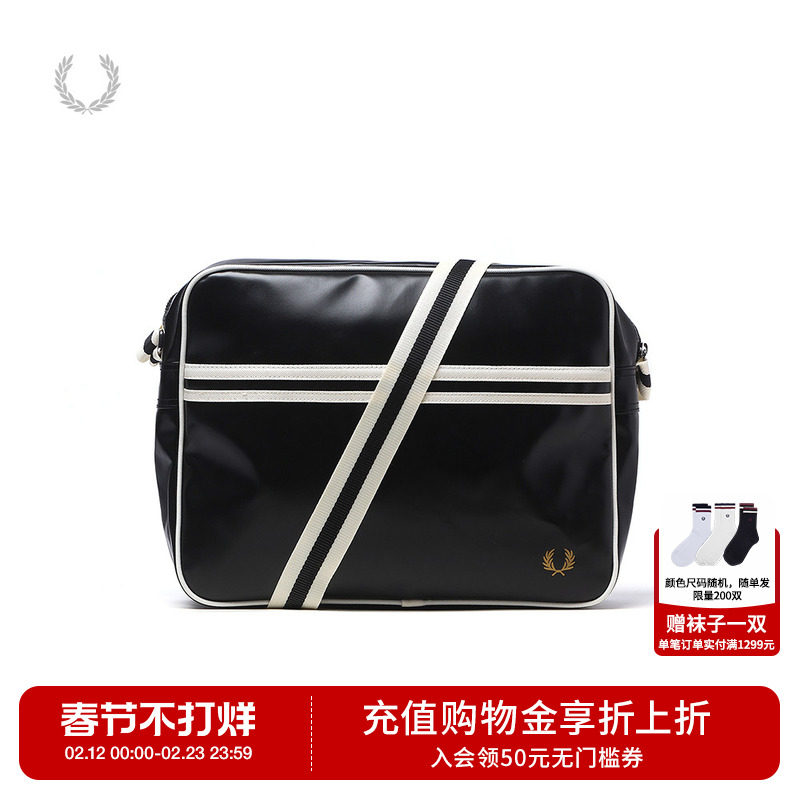 FRED PERRY男款大容量斜挎包2025秋季新款时尚质感拉链包单肩包