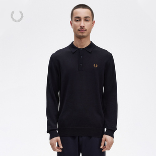 冬季 休闲针织衫 翻领半开襟麦穗刺绣羊毛K4535 PERRY男士 FRED