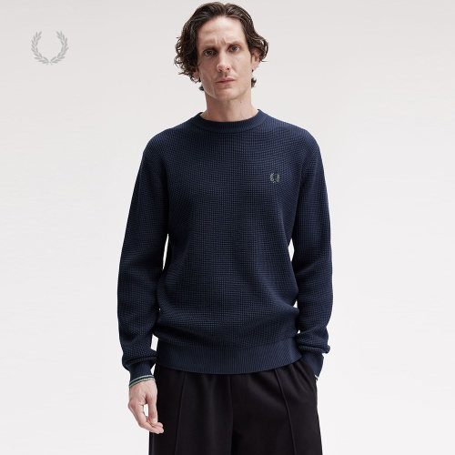FREDPERRY华夫格针织衫简约休闲