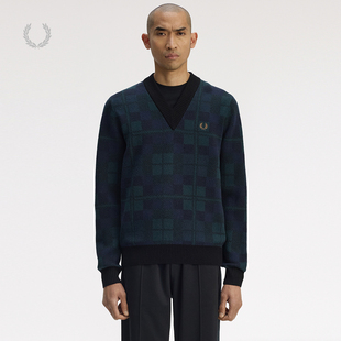 PERRY男士 长袖 休闲针织衫 新款 V领宽松麦穗刺绣K1554 2025冬季 FRED