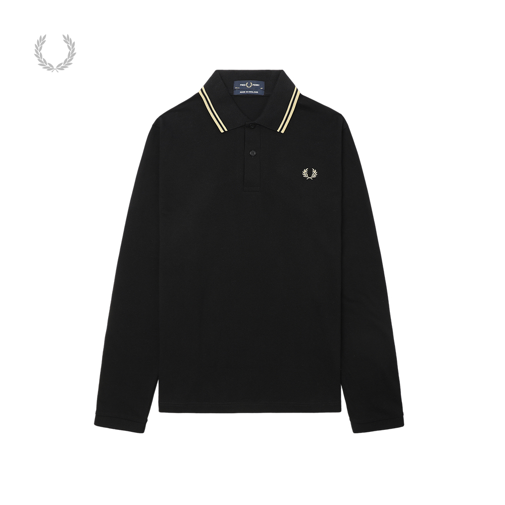 FRED PERRY男士休闲POLO衫2025秋冬新款长袖宽松麦穗刺绣M1212
